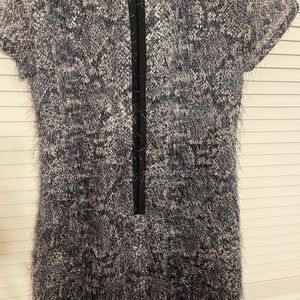 Banana Republic Short Sleeve Faux Fur Animal Print Dress Women's Size 0.